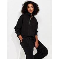 New Look Premium Black Three Quarter Zip Sweatshirt