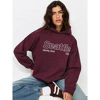 New Look Cotton Rich Seattle Hoodie - Red