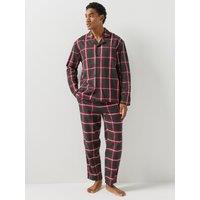 Boss Mens Holiday Check Button-Through Pyjama Set - Red