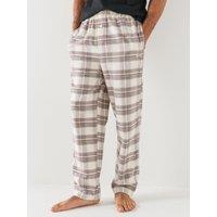 Boss Mens Holiday Check Elasticated Waist Pyjama Bottoms - Off White