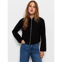 New Look Felt Zip Through Shacket - Black