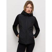 New Look Woven Knit Hybrid Hooded Jacket - Black