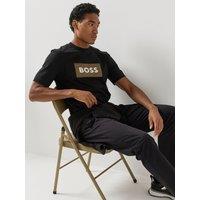 Boss Mens C-Taut 26 Embroidered Logo Cotton T-Shirt - Black