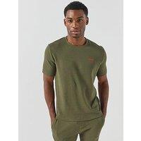 Hugo Mens Regular Fit Waffle Loungewear T-Shirt - Dark Green