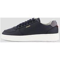 Hugo Mens Neston Leather Cupsole Lace-Up Trainers - Black