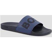 Boss Mens Aryeh Logo Strap Sliders - Dark Blue