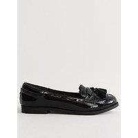 New Look Faux Leather Tassel Trim Loafers - Black
