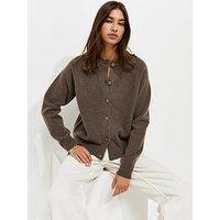 New Look Knitted Meet The Jean Raglan Cardigan - Brown
