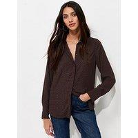 New Look Geometric Print Long Sleeve Shirt - Red