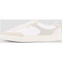 Boss Mens Kieran Leather Lace-Up Trainers - White