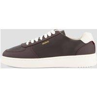 Hugo Mens Neston Leather Cupsole Lace-Up Trainers - Brown