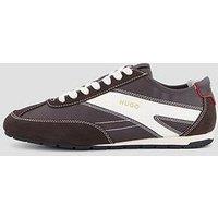 Hugo Mens Contrast Panel Lace-Up Low Trainers - Brown