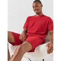 Boss Regular Fit Waffle Loungewear T-Shirt - Red