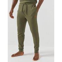 Hugo Austin Waffle Loungewear Cuff Joggers - Dark Green