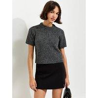 New Look Brushed Knit T-Shirt - Grey