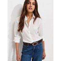 New Look Fitted Waist Long Sleeve Shirt - White
