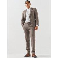 Boss Mens Tailored Textured 2 Piece Suit - Brown