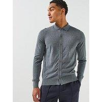Boss H-Helbert Button Up Knitted Cardigan - Grey