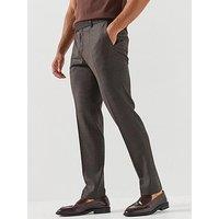 Boss Mens Slim Fit Stretch Virgin Wool Suit Trousers - Brown