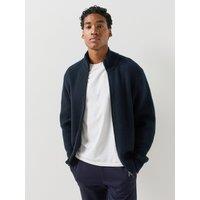 Boss Mens H-Fiocco Zip Through Knitted Cardigan - Navy