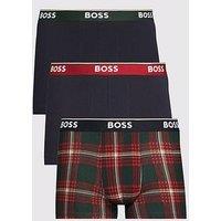Boss 3 Pack Power Design Trunks - Red/Navy