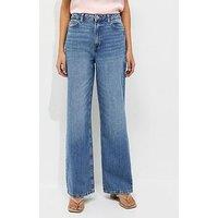 New Look Adalae High Waisted Wide Leg Jeans - Blue
