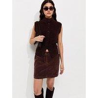 New Look Womens Corduroy Mini Skirt With Pockets - Brown