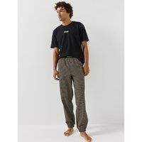 Boss Mens Loose Fit Cotton Long Pyjama Set - Beige