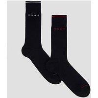 Hugo Mens 2 Pack Retro Rib Crew Socks - Black