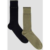 Hugo Mens 2 Pack Retro Rib Crew Socks - Green