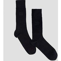 Hugo Mens 2 Pack Velvet Crew Socks - Black