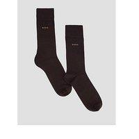 Boss 2 Pack Small Logo Cotton Crew Socks - Brown