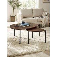 Julian Bowen Lorette Teardrop Nesting Coffee Tables - Walnut