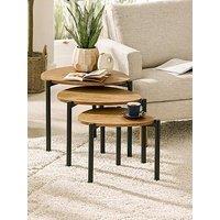 Julian Bowen Lorette Teardrop Nest Of Side Tables - Oak