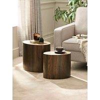 Julian Bowen Toba Oval Nest Of Tables - Walnut