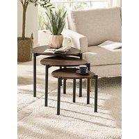 Julian Bowen Lorette Teardrop Nest Of Side Tables - Walnut