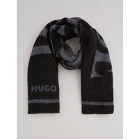 Hugo Mens Jacquard Slogan Large Scarf - Black