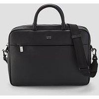 Boss Mens Ray Faux Leather Zip Briefcase - Black