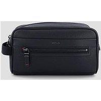 Hugo Mens Huke Faux Leather Front Zip Wash Bag - Black