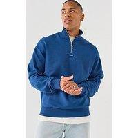 Hugo Neeler Regular Fit 1/4 Zip Sweatshirt - Blue