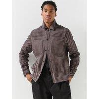Hugo Mens Regular Fit Checked Overshirt - Brown