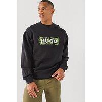 Hugo Blue Niviocrew Regular Fit Crew Sweatshirt - Black