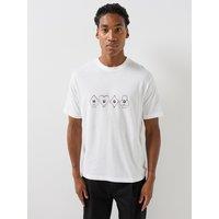 Hugo Hugo Mens Relaxed Fit Large Logo T-Shirt - White