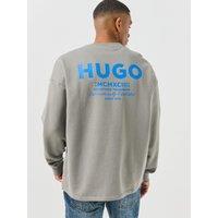 Hugo Blue Naviu Loose Fit Crew Sweat - Dark Grey