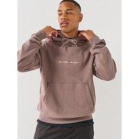 Hugo Datrihood Vintage Car Linear Logo Overhead Hoodie - Brown