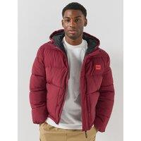Hugo Baro2642 Red Patch Padded Jacket - Burgundy