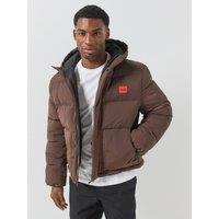 Hugo Baro2642 Red Patch Padded Jacket - Brown
