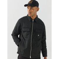Hugo Mens Edontos Nickle Logo Double Zip Padded Overshirt - Black