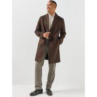 Hugo Mens Malte2641 Wool-Blend Regular Fit Trench Coat - Brown