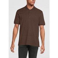 Hugo Donos222 Regular Fit Left Chest Logo Polo Shirt - Brown